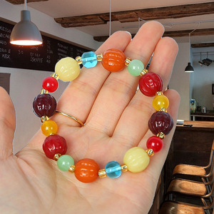 Colorful Beaded <b>Bracelet</b> Plastic Resin <b>Ball</b> Shape Multicolor Jewelry For Women Fashion Accessory Summer 2023 - Product Image 3