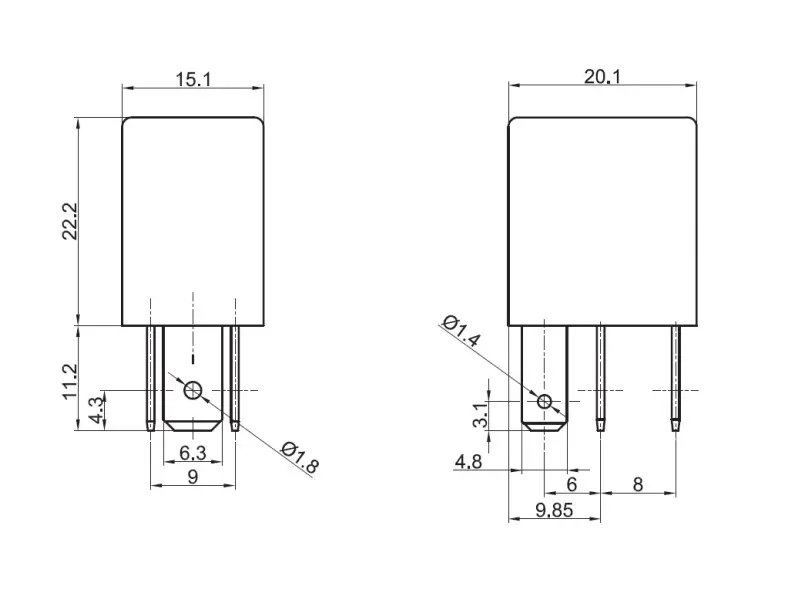 12V 30a 4 Pin Micro Automotive Relais