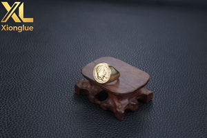 Bague pour homme en acier inoxydable PVD plaqué or 18 carats, style européen et américain, vintage, tête de Napoléon, punk, plaqué or, étanche - Product Image 4