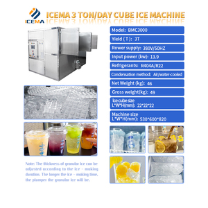 Macchina Industriale per <span class=keywords><strong>Produzione</strong></span> di <span class=keywords><strong>Ghiaccio</strong></span> a Cubetti 3T/24H, Automatica, per <span class=keywords><strong>Ghiaccio</strong></span> Commestibile/Confezionato - Product Image 2