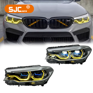 Faro a Doppio Colore SJC per BMW Serie 5 F90 G30 G38 2018-2020, Modificato con DRL Giallo e Bianco, Fari Abbaglianti e Anabbaglianti - Product Image 1