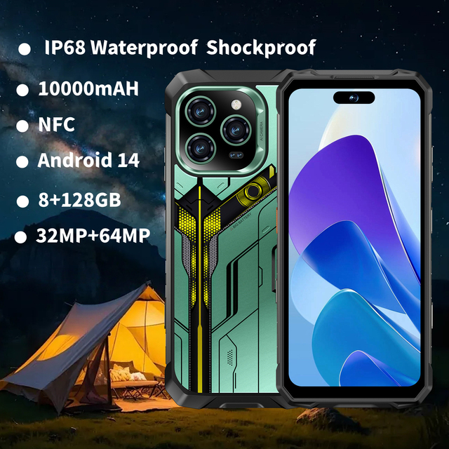10000mAH Long-Life Smart Rugged Mobile Call Phone G85 Octa Core Android 14.0 8G+128GB 32MP+64MP Fingerprint/Face Unlock Phone