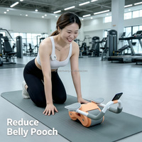 Rodillo Abdominal Automático con Rebote para Ejercicio Diario de Adultos, Herramienta de Entrenamiento Abdominal para el Hogar