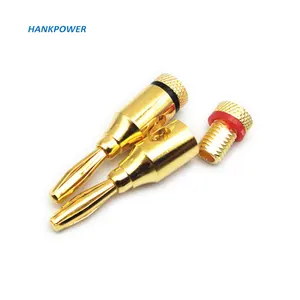 4mm Gold Plated Banana Plug Audio Speaker Socket Connector Zinc Alloy Banana Power Amplifier Connectors