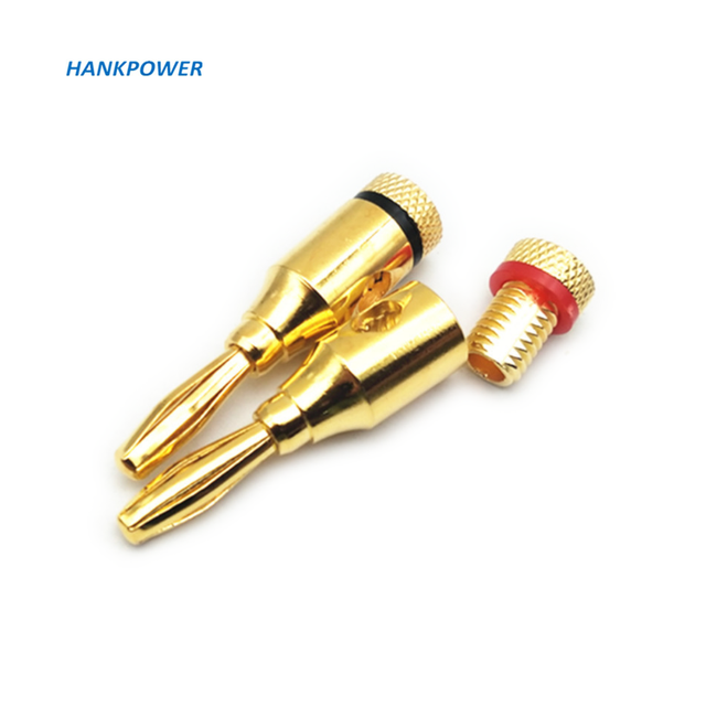 4mm Gold Plated Banana Plug Audio Speaker Socket Connector Zinc Alloy Banana Power Amplifier Connectors