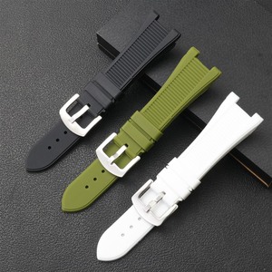 Bracelet de montre en silicone de 25 mm avec boucle en acier inoxydable, bracelet en caoutchouc de luxe pour <span class=keywords><strong>Patek</strong></span> <span class=keywords><strong>Philippe</strong></span> Nautilus séries 5711 5712 7010G - Product Image 1