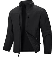 Veste softshell pour homme, doublée de polaire, imperméable, coupe-vent, fermeture éclair intégrale, col montant, 7 poches, pour la randonnée, le travail tactique en plein air