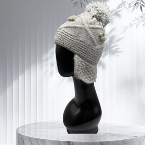 LANDBAS LUH-11606 Bonnet en laine tricoté avec oreilles rabattables 56-58CM Hiver décontracté pour femme - Product Image 1