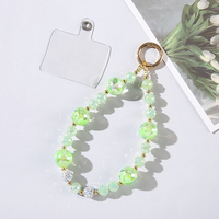 Bracelet de téléphone portable avancé avec pendentif lumineux coloré en forme de rose pour les cœurs des filles, perles de cristal suspendues, portable