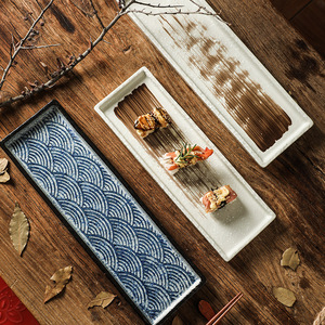 Assiettes à sushi sashimi de cuisine japonaise pour restaurant vaisselle rétro à motifs de <span class=keywords><strong>pierre</strong></span> 12 pouces 14 pouces assiette de <span class=keywords><strong>barbecue</strong></span> en céramique - Product Image 6