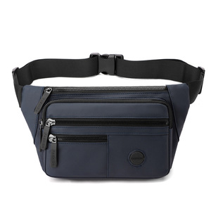 Men's Fanny Pack Large Capacity Multi Layer Chest Bag Black Solid Color Everyday Outfits Spring 2025 - Product Image 4