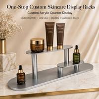 Présentoir de Comptoir Portable Moderne en Acrylique Poli à 3 Niveaux pour Soins de la Peau, Support Multi-niveaux pour Tubes de Crème et Sérums Cosmétiques