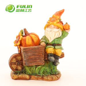Handmade Pumpkin Figurine Faceless Dwarf Elf Resin Garden Gnome Statue for Outdoor Landscape Park Yard Patio Lawn Decoration