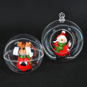 Bola Redonda Transparente de Plástico Acrílico para Manualidades, Color Rojo, con Orificio para Ramos, Decoración de Regalos, Decoración de Fiestas - Product Image 4