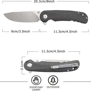 Navaja de Bolsillo Plegable con Mango G10 y Hoja de Acero D2, Portátil, de Acero Inoxidable, para Supervivencia al Aire Libre, Caza Táctica y Camping, Personalizable OEM - Product Image 3