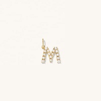 Milskye perle en or massif 14k à la mode 26 lettres breloque nom initial collier en argent 925