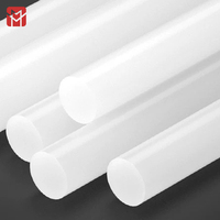 Barre ronde en fluoropolymère ETFE vierge MOLAN, 30 mm, 40 mm, blanche, pour machines industrielles de découpe, usine de Dongguan