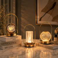 Lampe de table LED en métal à recharge USB, veilleuse tactile, base d'ampoule E14/E26, style nordique rétro pour chambre à coucher – Vente directe usine