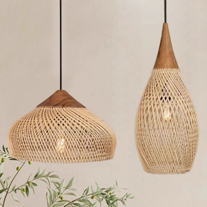 Luces colgantes de ratán de estilo japonés Wabi-sabi tejido Retro hogar sala de estar creativa Hotel sala de té - Product Image 1