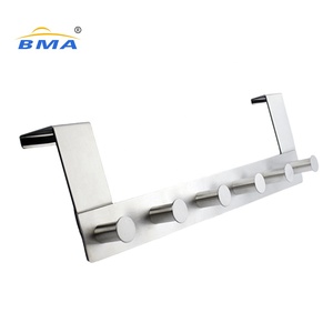 แขวน Rack Organizer เหล็ก Overdoor หลังสแตนเลสผู้ถือผ้าขนหนูกว่าตะขอประตู - Product Image 1