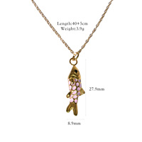 Collier en acier inoxydable original style médiéval, motif carpe émaillée, corde tressée, style vacances océaniques, collection été 2026