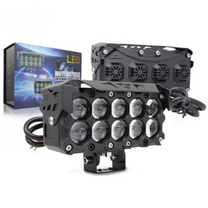 Phare de moto neuf en gros d'usine, 10 projecteurs LED, refroidissement par ventilateur, IP67, feu de travail antibrouillard, position avant, garantie 2 ans - Product Image 1