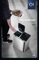 2024 nouveauté poubelle de cuisine sans contact jour et classification humide capteur intelligent poubelle à compost poubelle intelligente