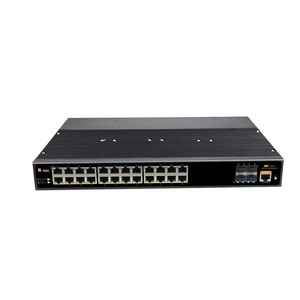 Switch Ethernet industriel géré 24 ports Gigabit RJ45 avec 4 ports SFP+ 1/10G Uplink Fibre PoE pour réseau - Product Image 2