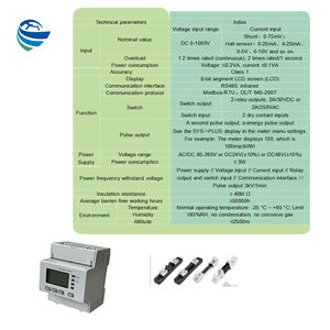 Miglior Contatore di <span class=keywords><strong>Energia</strong></span> DC con Comunicazione RS485 Modbus-RTU, Trifase, Classe 1 di Precisione per Uso Industriale, 0-1000VDC, Contatore Digitale - Product Image 3