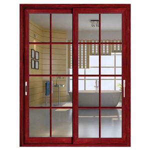 Pintu Geser Aluminium Modern Pintu Kaca Tempered Profil Aluminium Pintu Geser - Product Image 5