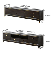 Meuble TV de style contemporain de luxe sur mesure, finition brillante, meuble TV pour salon, base en acier inoxydable, élégant pour la chambre à coucher, en vente