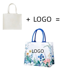 Custom Logo <b>Canvas</b> Beach Tote <b>Bag</b> with Embroidery Zipper Closure Eco-Friendly Medium to <b>Large</b> Capacity for Shopping - Product Image 2