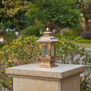 Antique Bronze Outdoor Lawn <b>Light</b> <b>LED</b> Garden Lamp IP65 Water Resistant 3500K Warm White Glass Shade <b>Motion</b> <b>Sensor</b> CRI 90 - Product Image 4