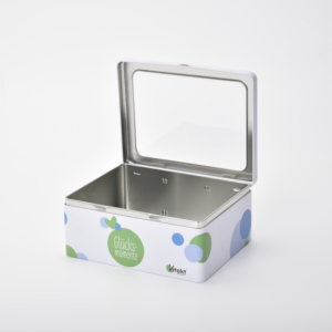 Boîte en métal rectangulaire unique personnalisée en étain avec séparateur en plastique intérieur pour un rangement pratique - Product Image 1