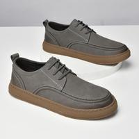 Chaussures décontractées d'extérieur en cuir pour hommes, vêtements de travail de couche supérieure en cuir à coupe basse au printemps, chaussures simples
