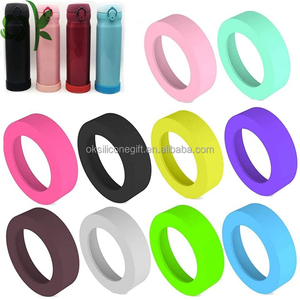 OKSILICONE 7cm Manchon de protection coloré réutilisable en silicone antidérapant pour bouteille d'eau à boire directement - Product Image 3