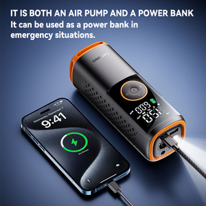 Compresseur d'air pour pneus de voiture rechargeable 6000 mAh avec affichage LED et arrêt automatique - Product Image 2