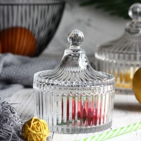 Mini pot à bonbons en verre sodocalcique classique, design industriel, transparent, pour rangement de cuisine et conservation de la fraîcheur, vente en gros