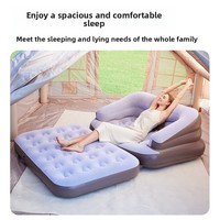 Sofá Inflable Automático para Exteriores, Silla de Descanso Portátil, Cama Plegable de Material Flocado, Modelo para Camping