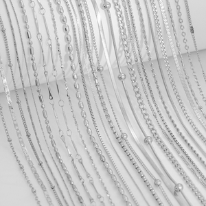 Prix de gros d'usine, collier en argent sterling 925, boîte, <span class=keywords><strong>gypsophile</strong></span>, vague d'eau, lingot, graines de melon, chaîne pour femmes, bijoux de mode - Product Image 4