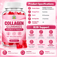 Marine Collagen Gummies with Biotin and Vitamin C Adult Dietary Supplement 60 Count Hair Skin Nail Support