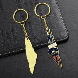 Free Palestine Metal Keychain Gold Silver Enamel Gift