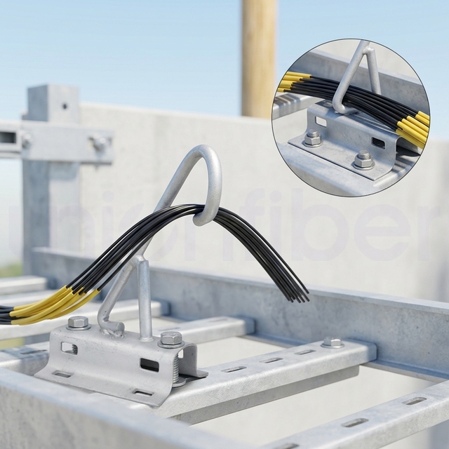 Welded Galvanized Steel FTTH Drop Cable Bracket Hook Fiber Optic Suspension Bracket for Overhead Installation in Nigeria/Africa