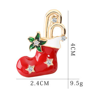 Nouvelle <span class=keywords><strong>broche</strong></span> de Noël transfrontalière pour <span class=keywords><strong>Amazon</strong></span>, <span class=keywords><strong>broche</strong></span> de Noël pour femmes, arbre de Noël, Père Noël, renne, couronne, cloche, épingle pour enfants - Product Image 6