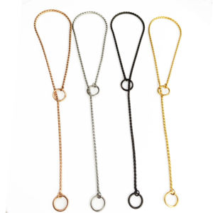 2024 collier de dressage pour chien de compagnie collier de chaîne de serpent de chien en métal doré de luxe - Product Image 1