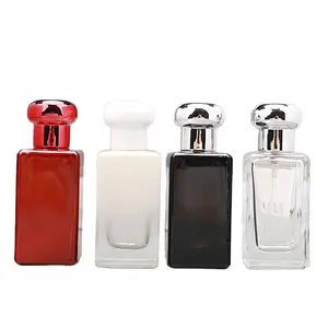 Dispensador de viaje multicolor personalizado de lujo de 30ml, bomba de fragancia rápida, botellas de Perfume de vidrio de aceite vacías cuadradas en aerosol