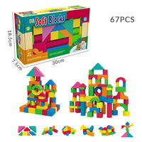 Briques de construction à empiler souples EVA, jouets pour enfants, développement de l'intelligence, blocs en mousse pour tout-petits, 67/94/124/145 pièces