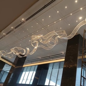 Lampadario in tessuto di cristallo completo personalizzato con Design creativo unico per la Lobby illuminazione decorativa in alberghi contratti di ingegneria - Product Image 2