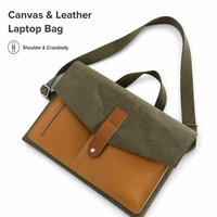 Sac pour ordinateur portable en papier kraft patchwork, unisexe, à porter à la main, à l'épaule ou en bandoulière, sacoche multifonctionnelle OEM ODM
