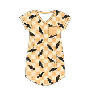 Camicia da Notte in Viscosa di Bambù a Maniche Corte, Scollo a V, con Tasche, per Donna, per Halloween, Feste e Relax, Vendita all'Ingrosso - Product Image 2